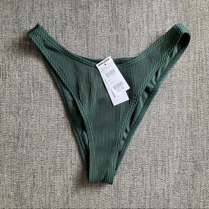 Green ribbed bikini bottom